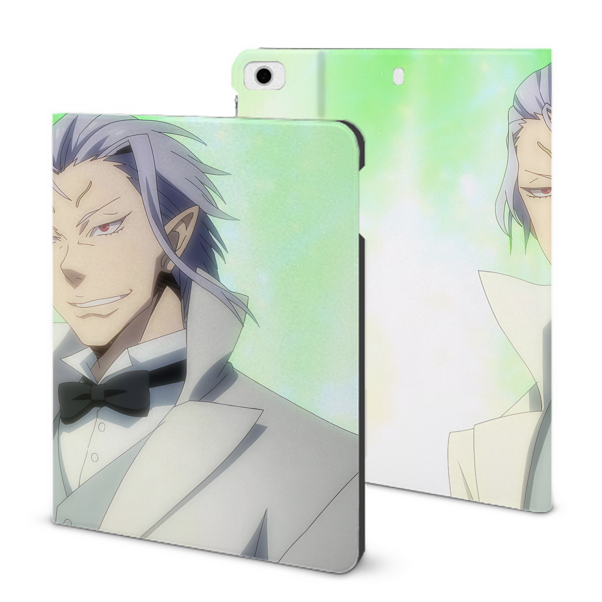 （画像用） 転スラ Regarding Reincarnated to Slime IPad ケース ブック型 PUレザー TPU 耐衝撃 軽量 薄型 ペン収納なし 全面保護 IPad 各モデル対応